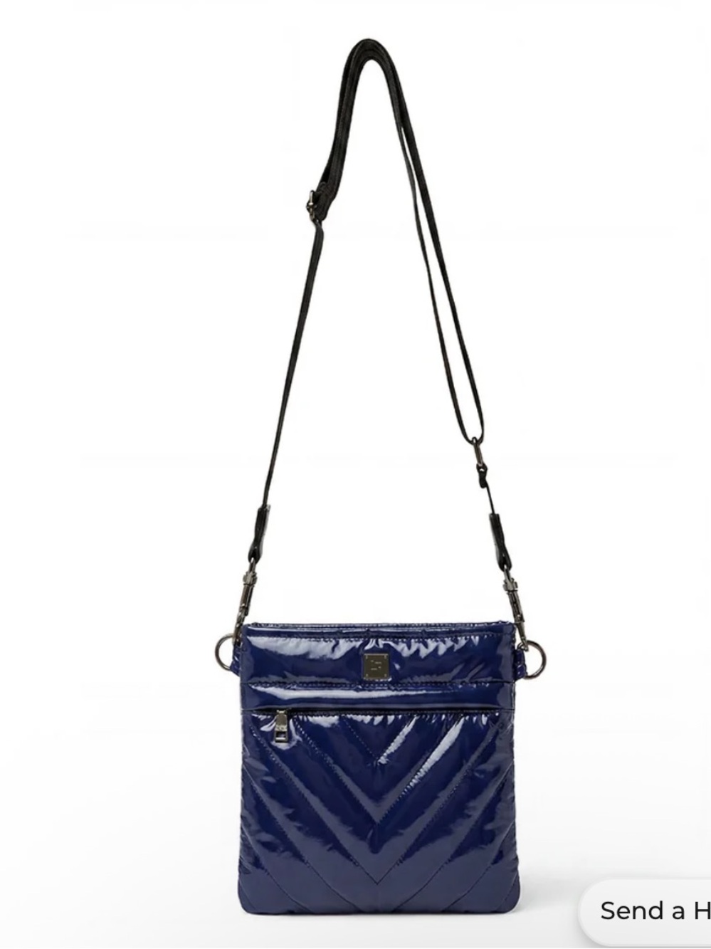 THINK ROYLN Sidewalk Quilted Crossbody Bag in Navy Patent